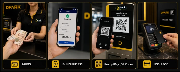 ช่องทางรับชำระเงิน: เงินสด โอนผ่านธนาคาร PromptPay QR Code และบัตรเครดิต