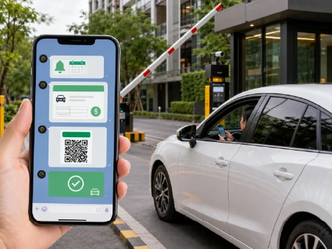 สมาชิกต่ออายุบัตรจอดรถรายเดือนเองผ่าน LINE และชำระด้วย QR PromptPay บนมือถือ