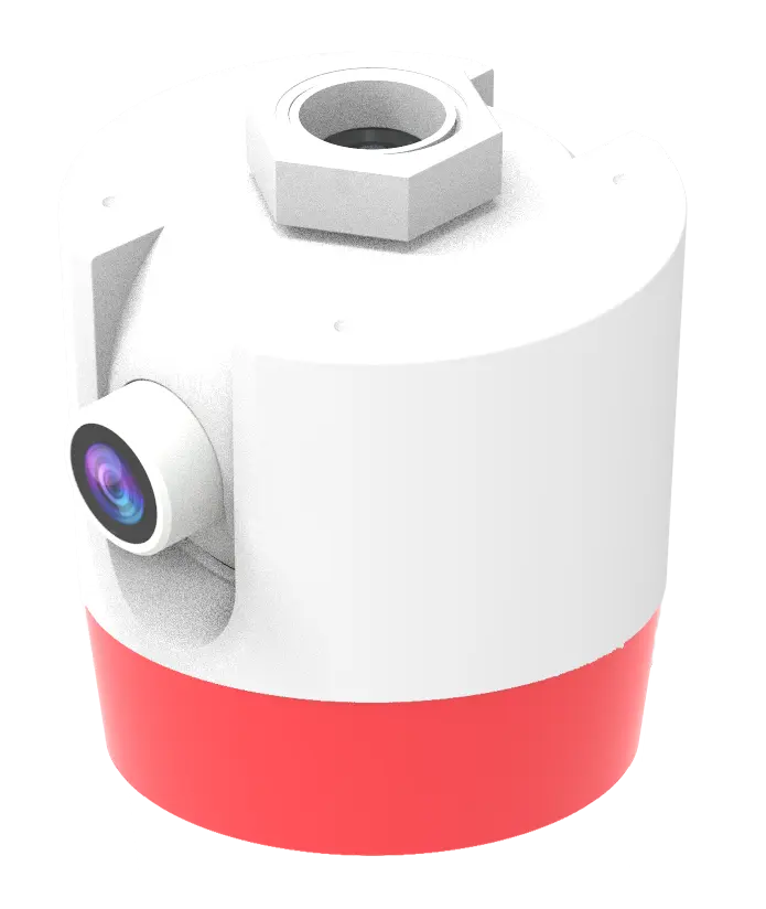 กล้อง Video Parking Sensor มุมเฉียง แสดงไฟสถานะสีแดงเมื่อมีรถจอด